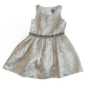 NWT Max Studio Girls Cream Embellished Formal Dress Size 4